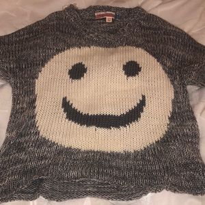 Kid’s Grey Knit Happy Face Sweater